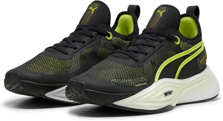 PUMA Men's PWR Nitro Squared Neo Force Sneaker, US10.5/EU44, Black/Lime Squ