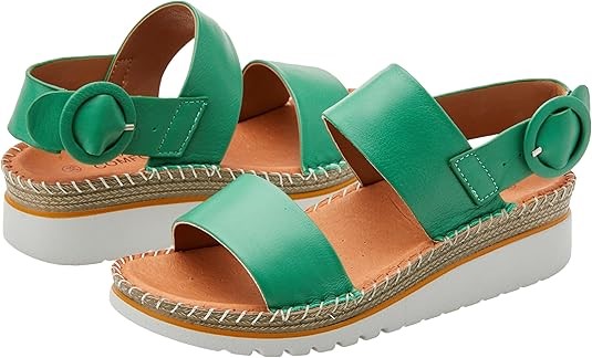 NATURAL COMFORT Women's Akari Sandal, EU38, Green, G02003. Buyers Note - D