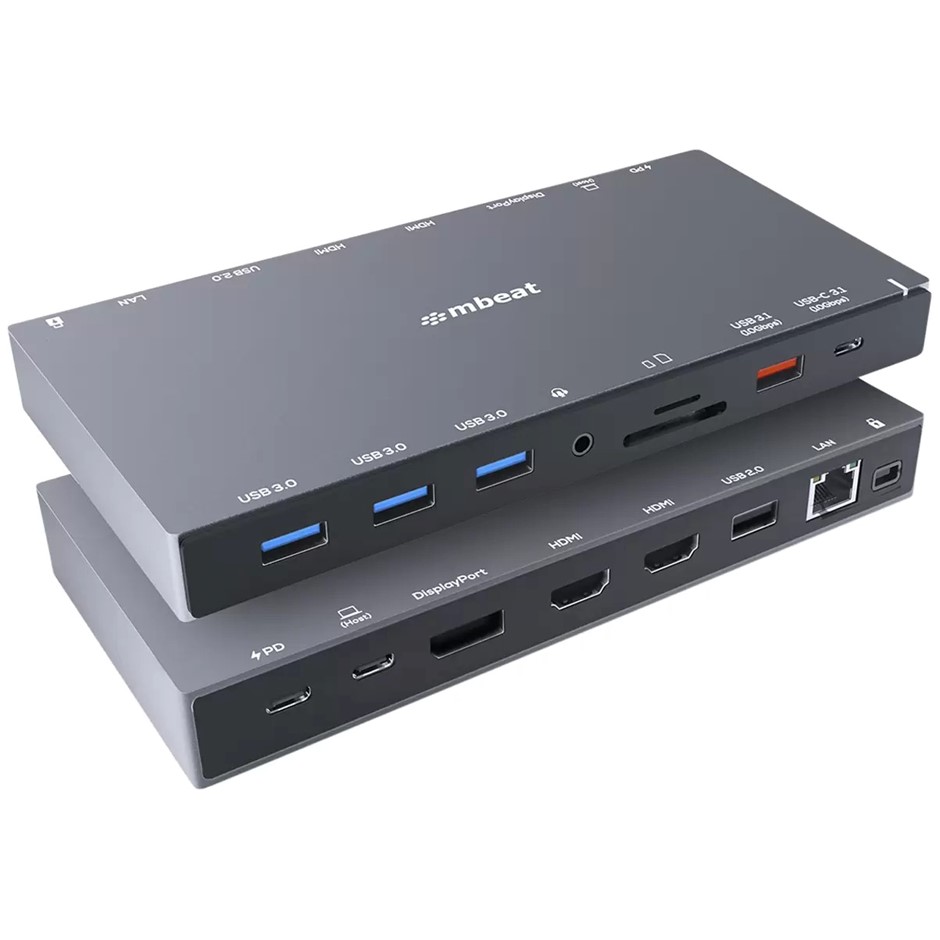 MBEAT 15-In-1 Triple Display USB-C Dock, MB-UCD-X15, 166443. N.B: Image is