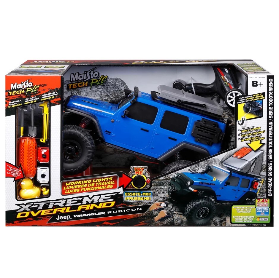 MAISTO Jeep Overlander Race Car Toy, Blue. NB: Minor use, not in original p
