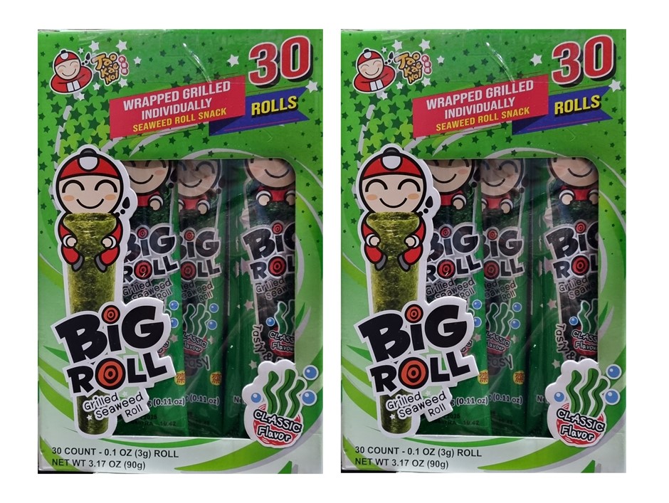 2 x Box of 30pc TAO KAE NOI Big Roll, Grilled Seaweed Roll, Classic Flavour