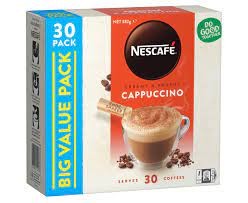 3 x NESCAFE 30pc Cappuccino Sachets, 382g. NB: Damaged packaging & approx.