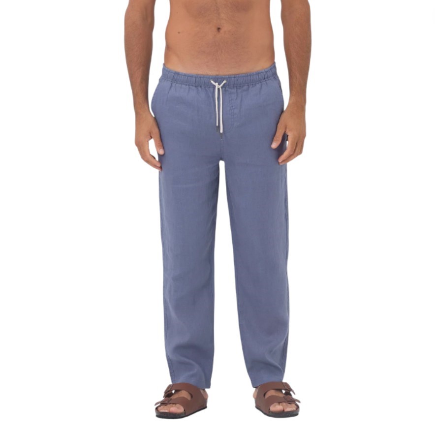 COAST Men's French Linen Pant, Size M, 100% Linen, Denim Blue, 21CCC500. B