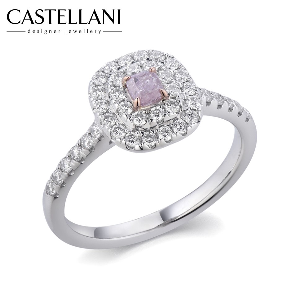 0.63tcw Fancy Pink diamond Gold Ring