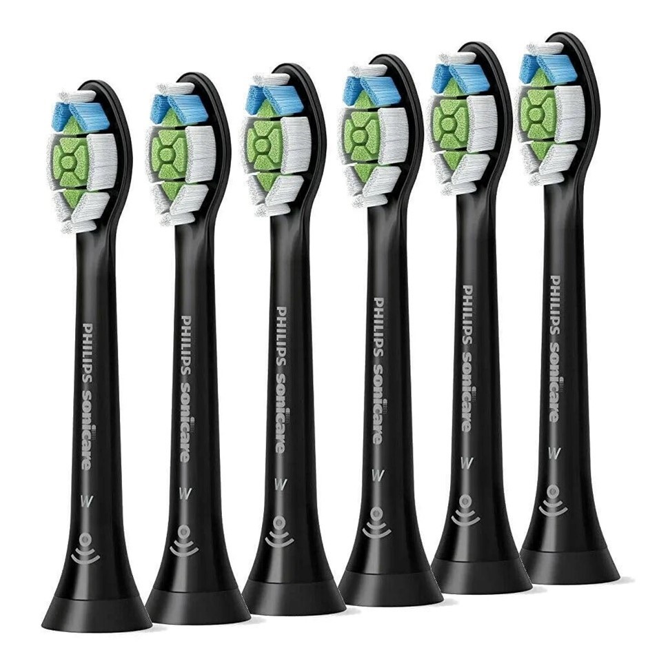 6pk PHILIPS Sonicare W Optimal White Brush Heads, Black, HX6066/74, 3000 08