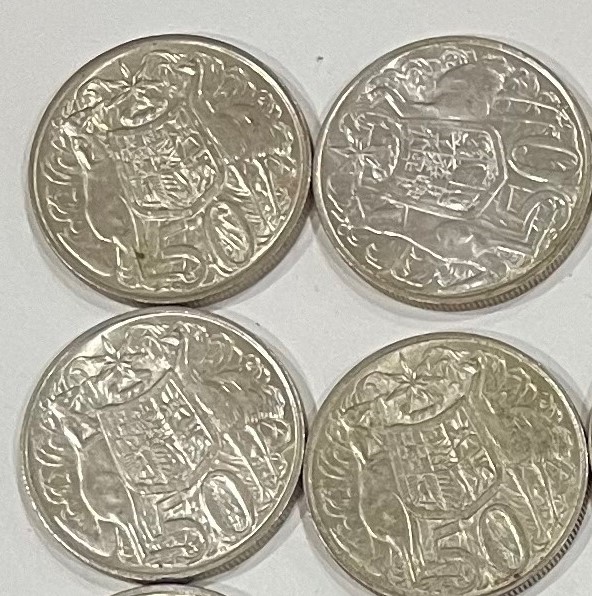1966 Australia First & Last Queen Elizabeth Silver round fifty cents x4