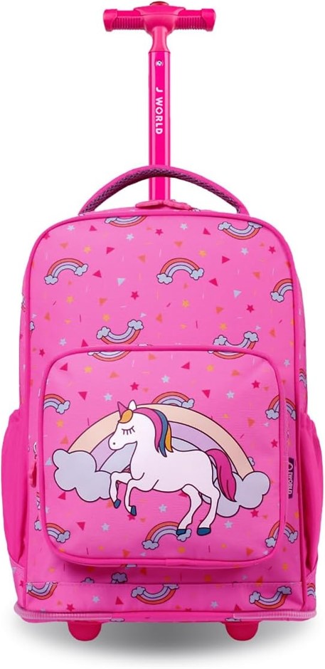 J World New York Kids' Sparkle Rolling Backpack, Unicorn, One Size, Sparkle