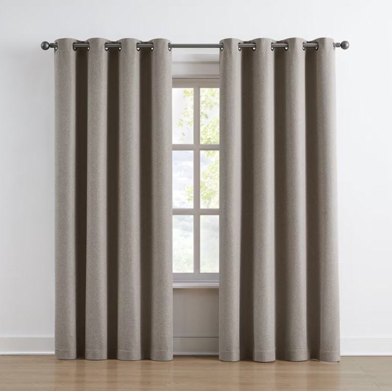 Piper Blackout Curtain Window Panel 2 Pack Beige. NB: Damaged packaging.