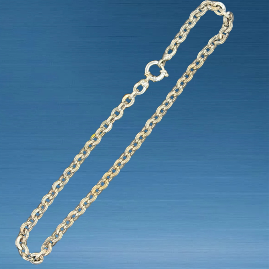 ROUND LINK CHAIN WHITE GOLD