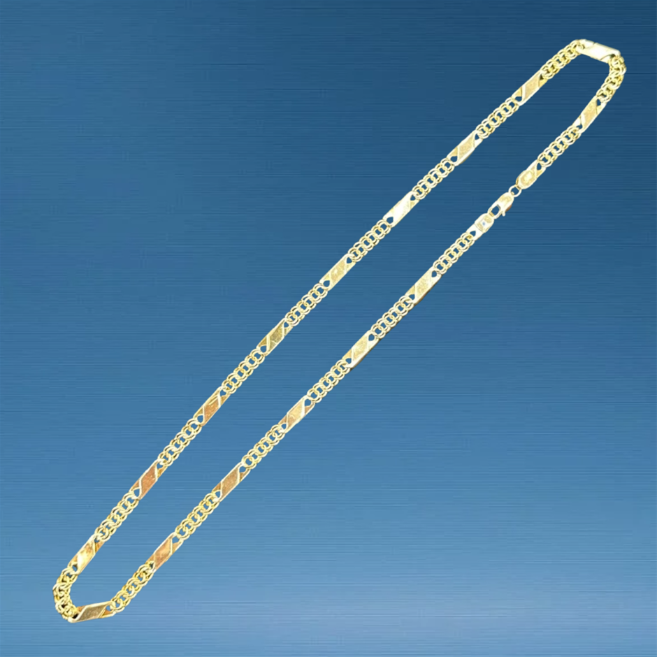 ROUND & SQUARE LINK CHAIN YELLOW GOLD