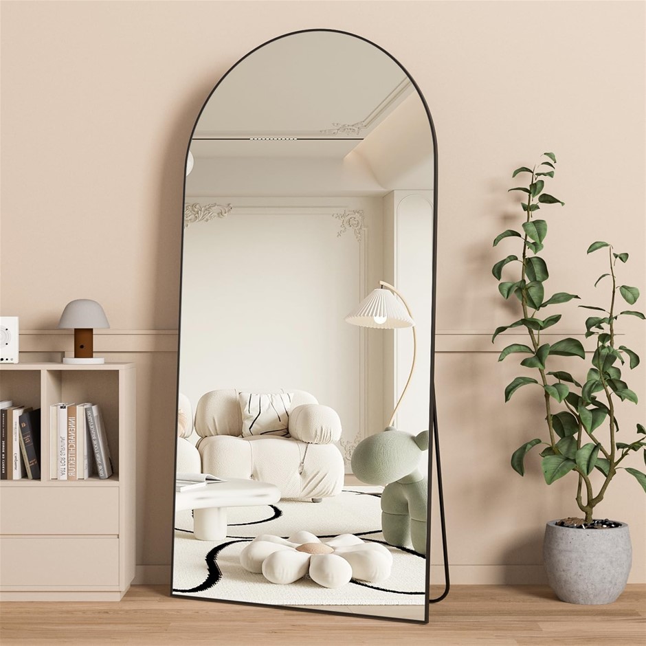 NEUWEABY Arched Full Length Floor Mirror with Stand for Bedroom Entry, Livi