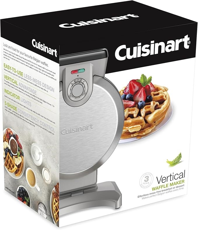 CUISINART Vertical Belgian Waffle Maker, Brushed Stainless Steel.