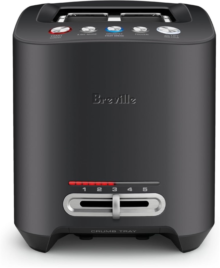 BREVILLE the Smart Toast® 4 Slice Long Slot, Black Truffle, BTA830BTR4IAN1.