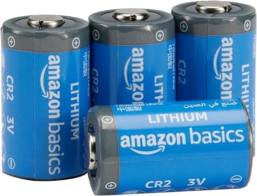 Amazon Basics 4-Pack CR2 Lithium Batteries, 3 Volt, Long Lasting Power, Low