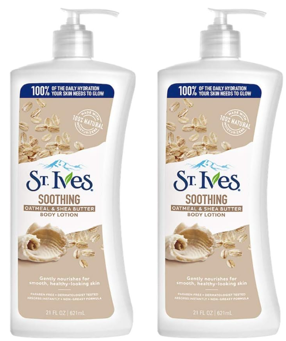 2x St. Ives Soothing Oatmeal & Shea Butter Body Lotion, 621ml. Brand new!