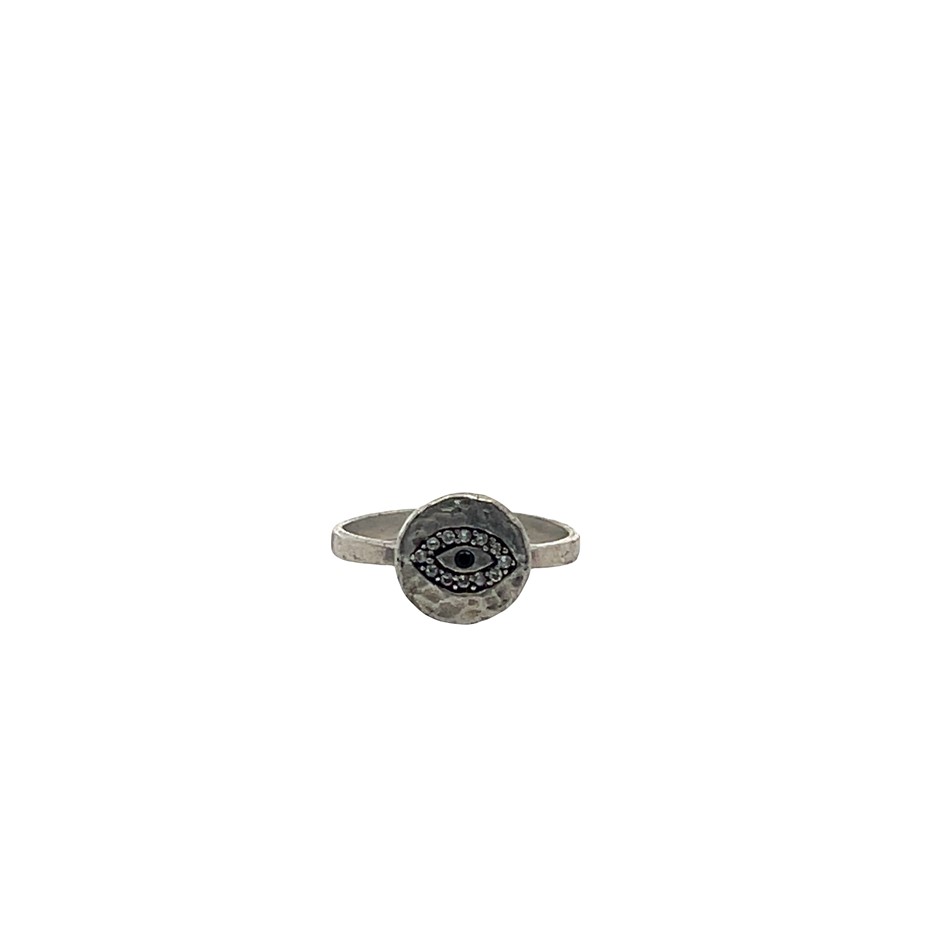 Sterling Silver Evil Eye Ring