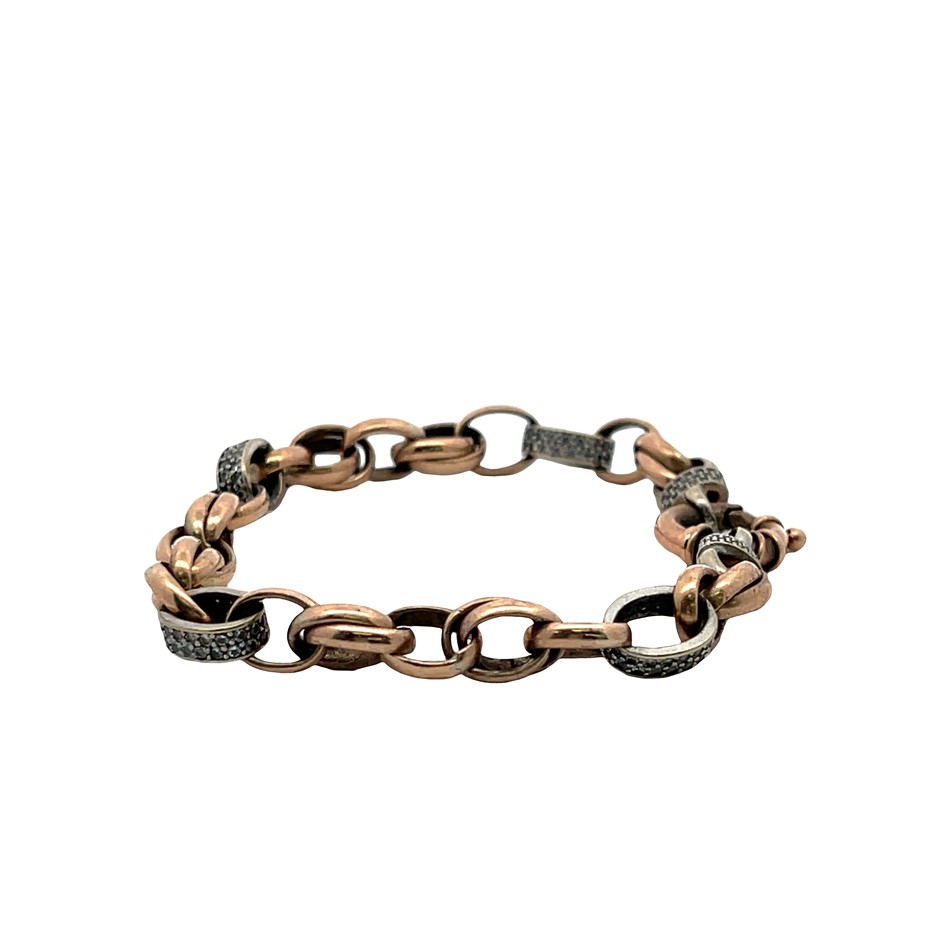 Gold Filled Belcher Link Bracelet with Bolt Clasp