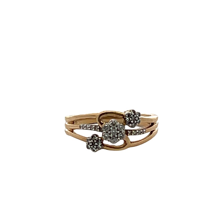 10ct Yellow Gold 0.25ct Diamond Cluster Ring