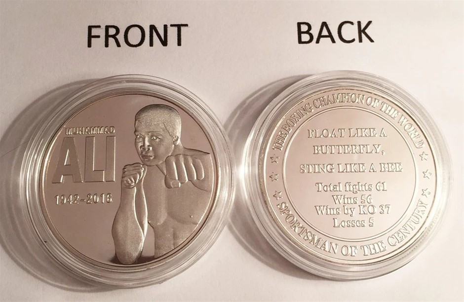 2016 "MUHAMMAD ALI" Tribute Coin, 1 0z 999 Fine Silver Plated, token