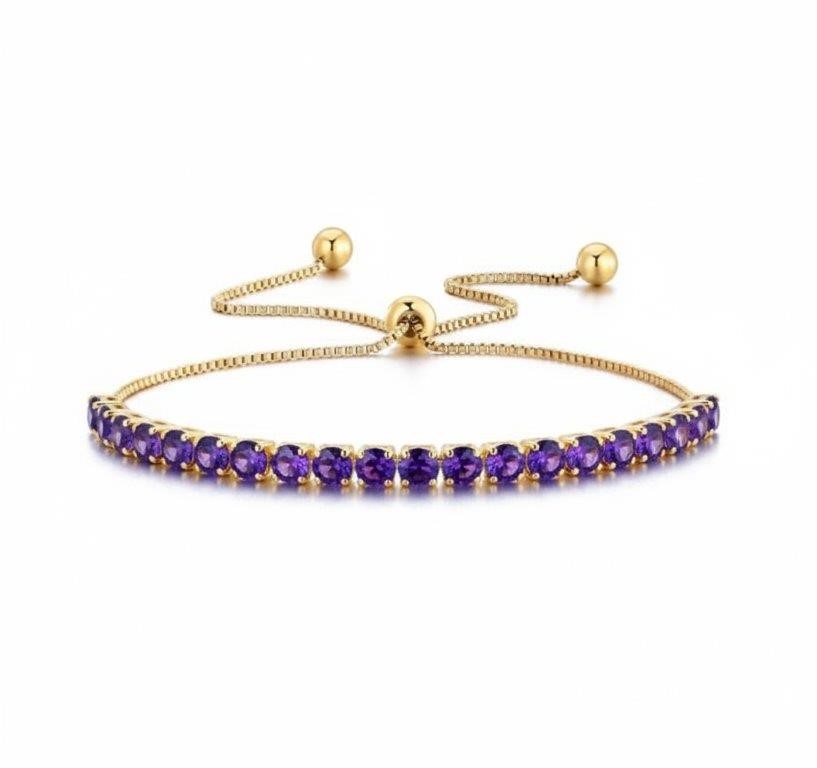 925 sterling silver Purple Tennis Bracelet (Stamps s925)