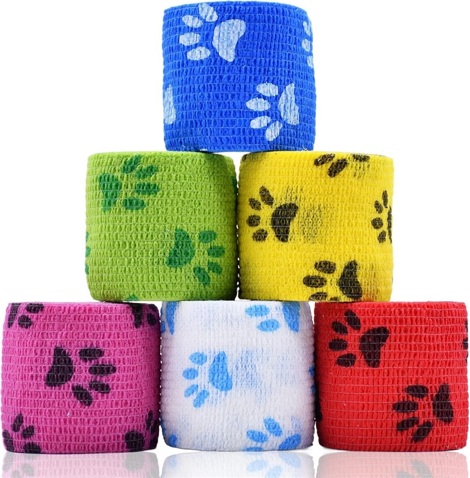 MUMOO BEAR Pet Self Adhesive Bandage, 6 Rolls NB: Missing 1 roll.
