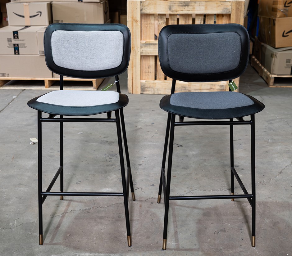 2 x FLORABLE LIVING BAR STOOL 'SEDA' RRP$552 50X50X110.