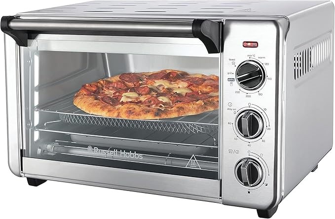 RUSSELL HOBBS 20L Air Fry Crisp n Bake Toaster Oven. NB: Slightly damaged b