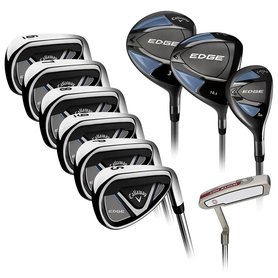 CALLAWAY Edge Men's 10 Piece Right Handed Stiff Flex Golf Club Set. NB: Has
