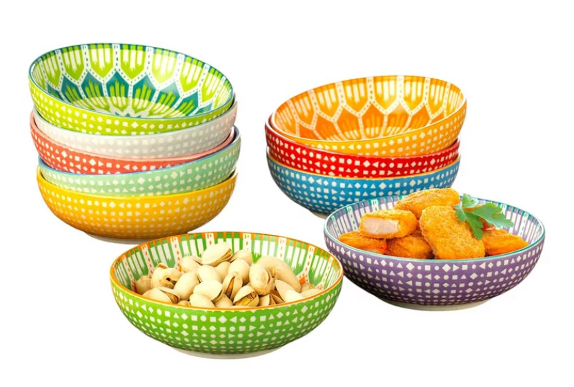 Signature Housewares 10 Piece Arrow Snack Bowl Set. NB: Damaged packaging.