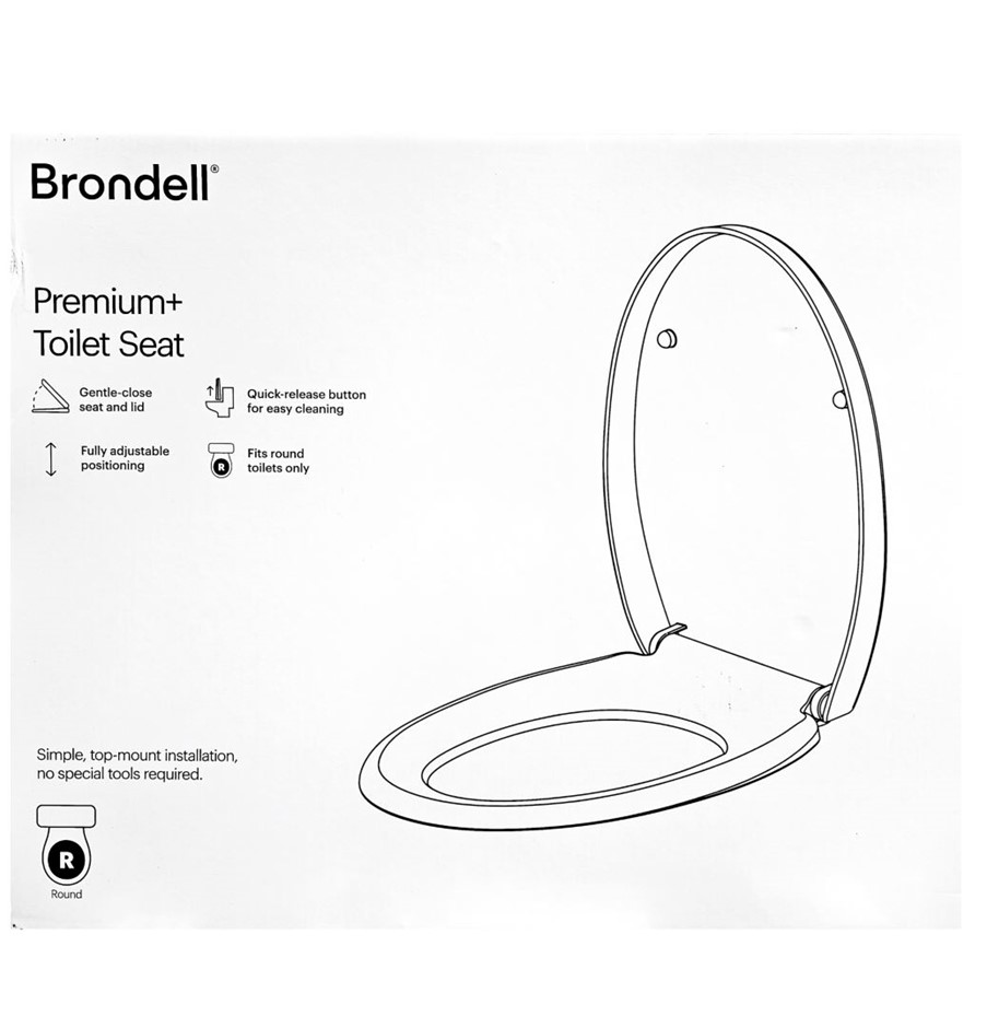 BRONDELL Premium Toilet Seat, Model: AUSPPTS-25. N.B: Damaged packaging & m