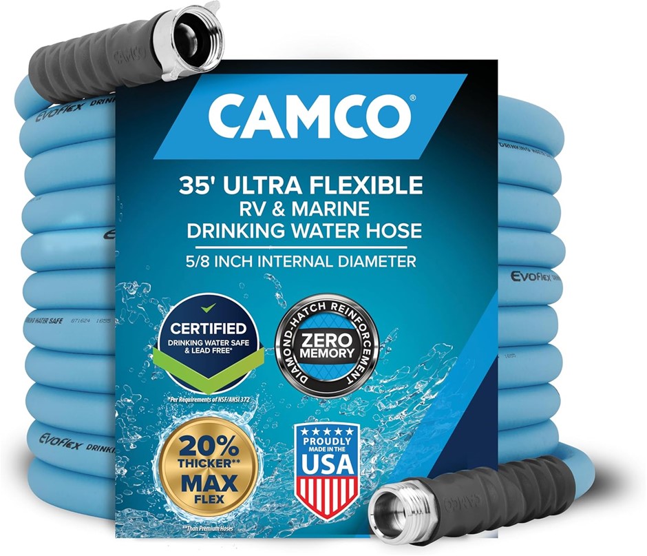 CAMCO EVOFlex 35-Ft RV Drinking Water Hose - Features Extra Flexible Design