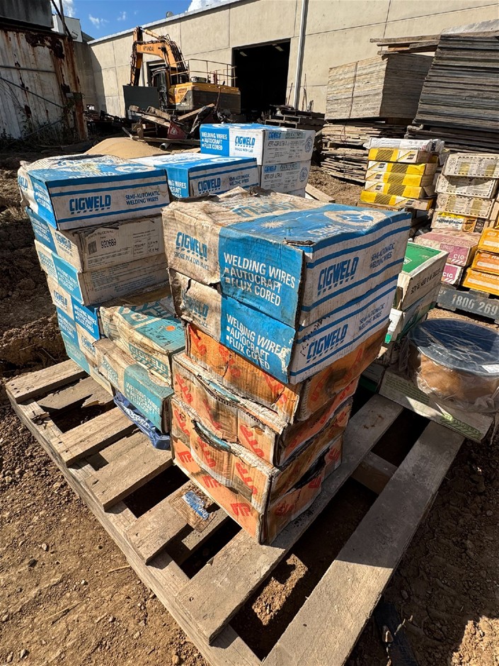 Miscellaneous Pallets of Welding Wires, New and Unused in the Boxes.