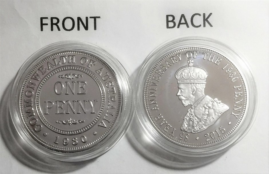 2015 1 OZ 1930 Penny "85 Year Anniversary Coin" (Finished in 999 Fine