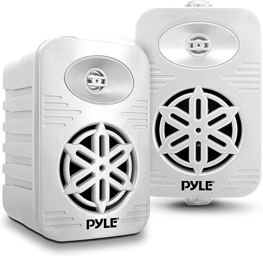 PYLE 4" Indoor Outdoor Speakers Pair – 300W Waterproof Wall Mount Patio Spe