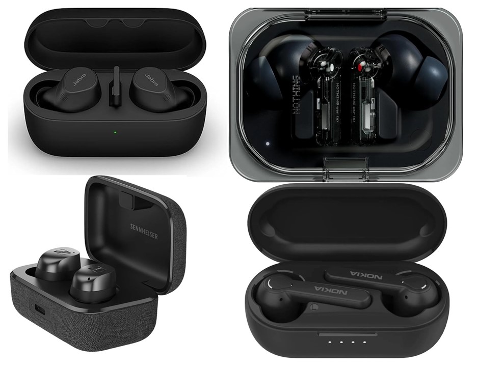 4 x Assorted Wireless Earbuds. 1 x NOKIA Lite Earbuds, Black Medium. 1 x Se