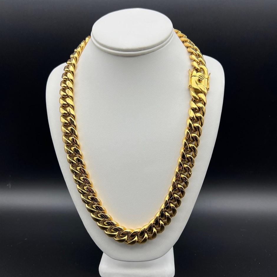 18K Gold-Filled Cuban Curb Chain Necklace, 16MM Wide - 50.8cm