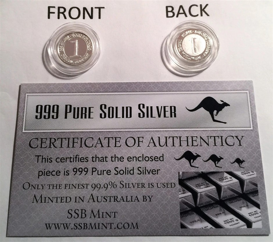 Global Trade Unit 1 Gram (Approx) 999 Pure Silver Coin with Certificate, In