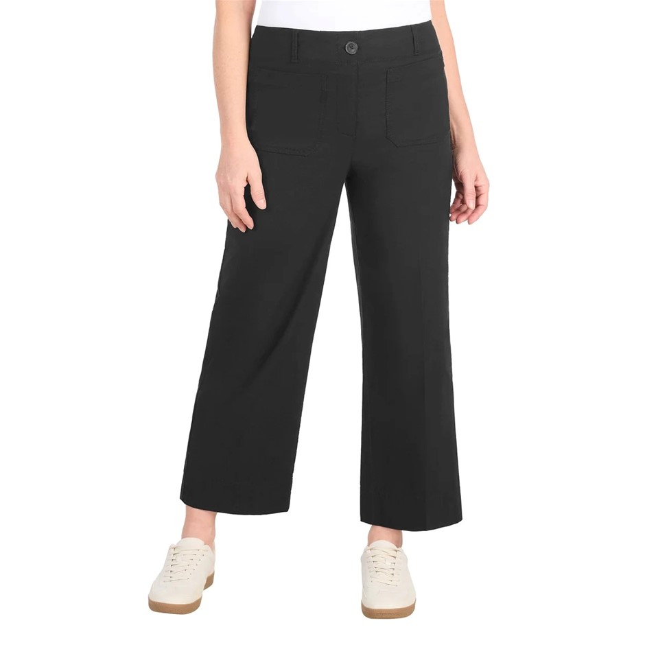 DALIA Women's Wide Leg Woven Pant, Size 10, Black.