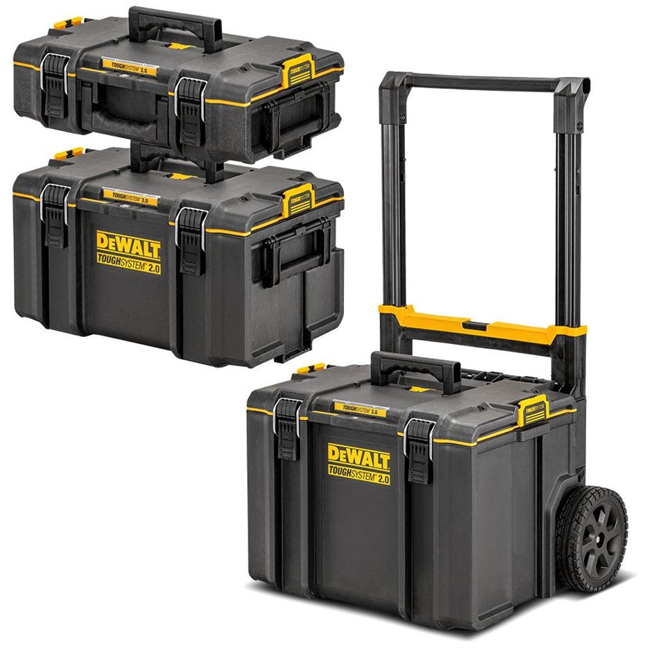 DeWALT TOUGHSYSTEM 2.0 3-in-1 Stackable Storage Tool Box System.