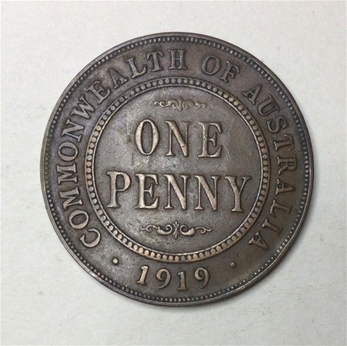 1919 Australia Pre decimal KGV One Penny