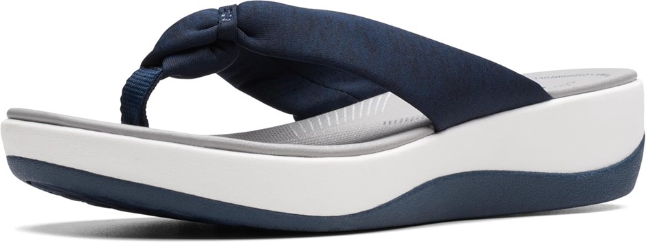 CLARKS Women's Arla Glison Flip Flop, US11M/EU42.5, Blue Fabric, 26124663.