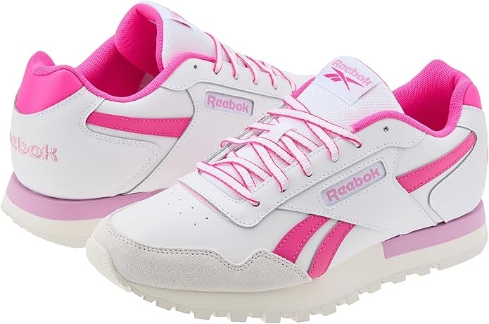 REEBOK Women's Glide Shoes, Size US11 / EU42.5, White/Laser Pink/Jasmine Pi