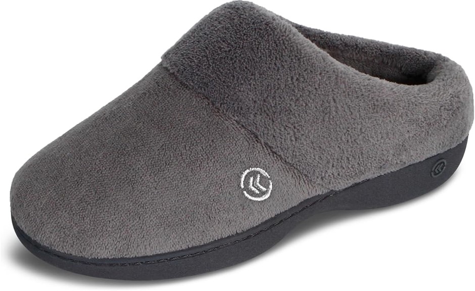 ISOTONER Women’s Classic Mixed Microterry Hoodback Slippers, Large/US8.5-9M