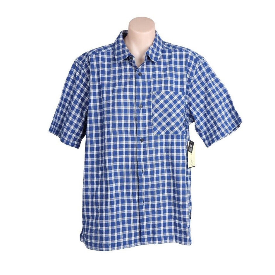 RIP CURL Men's Medina Script Short Sleeve Shirt, Size M, White / Navy. RRP: