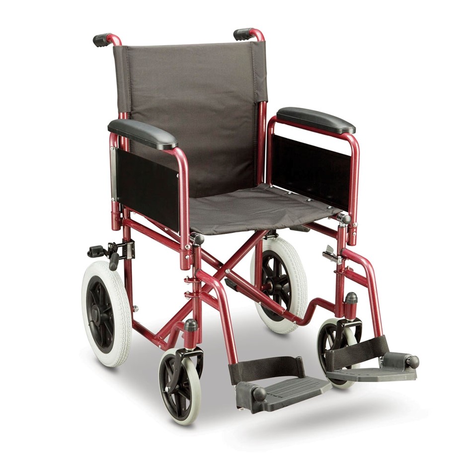 CARE-QUIP TRITON Transit Wheelchair 46cm Seat Width with Folding Steel Fram