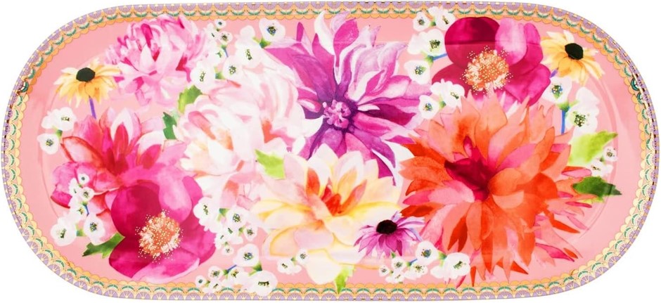 Maxwell & Williams Teas & C's Dahlia Daze Platter 33x15cm Pink Gift Boxed