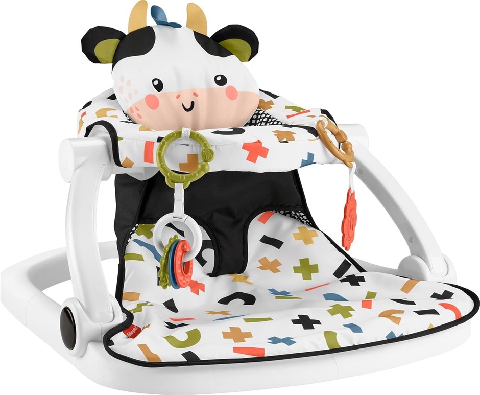 FISHER-PRICE Portable Baby Chair, Cute Cow Sit-Me-Up Floor Seat with BPA-Fr