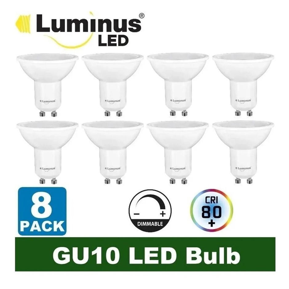 27 x LUMINUS 8 Packs GU10 500LM Dimmable LED Bulbs - 200314 / White