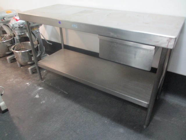 Bench, Stainless Steel with Drawer