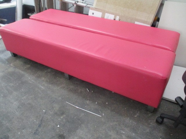 2 x Vinyl Upholstered Bench Seats